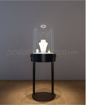 Luxury Floor Standing Dome Glass Jewelry Store Display Case