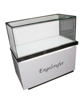 White Wooden Glass Jewelry Display Counter
