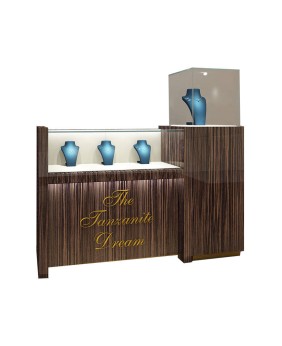 High End  Wooden Glass Jewelry Display Counter