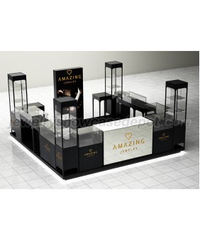 Custom High End Commercial Wood Glass Retail Jewelry Mall Kiosk