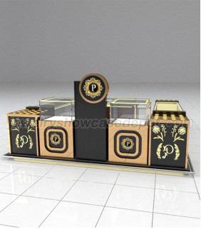 Custom Wooden Retail Watches Kiosk For Shopping Mall