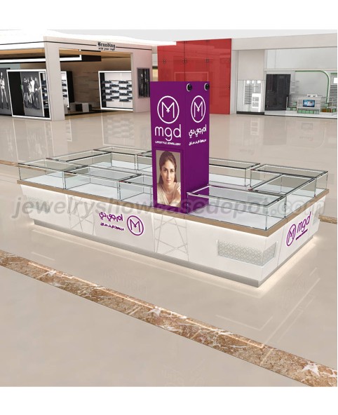 Commercial Custom Wooden Retail Luxury Jewellery Kiosk