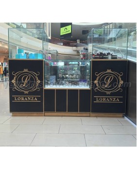 Commercial Black Retail Wooden Mall Jewellery Kiosk