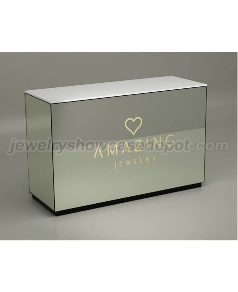 Quiosque de varejo de joias de vidro de madeira comercial personalizado de alta qualidade
