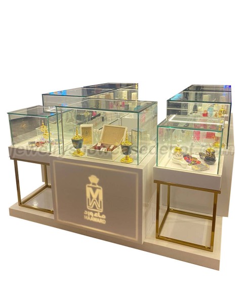 Kiosque de bijoux de centre commercial en bois personnalisé haut de gamme