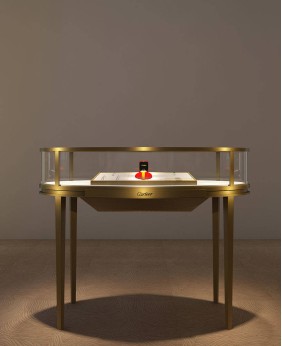 Luxury Designer Floor Standing Gold Jewelry Showcases For Jewelry Shop
