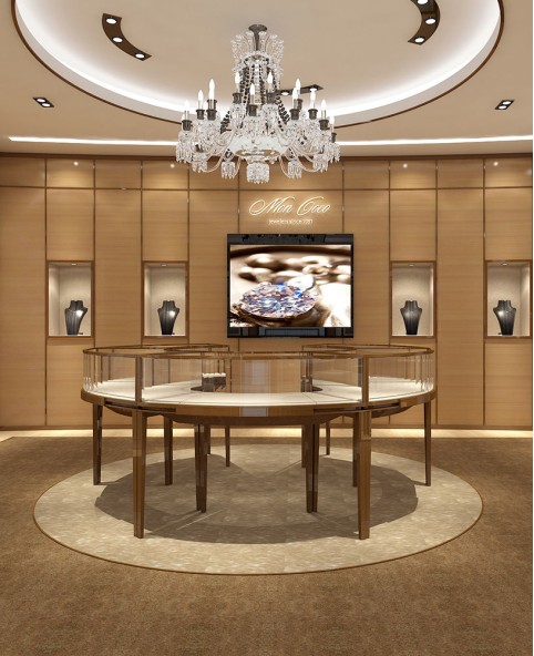 Design d'interni di gioielleria al dettaglio di lusso