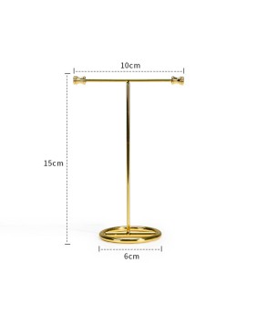 High End Gold Metal Jewelry T Bar Display Stand
