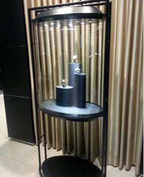 Commercial Custom Black Free Floor Standing  Jewelry Display Tower Showcase