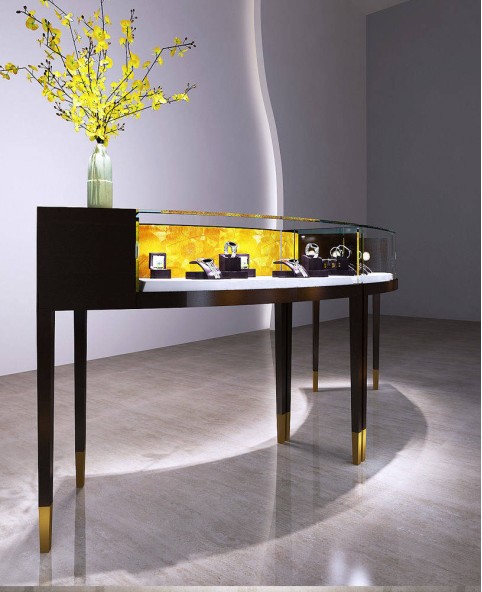 Commercial Custom Retail Luxury Glass Table Top Display Showcase For Jewelry Shop
