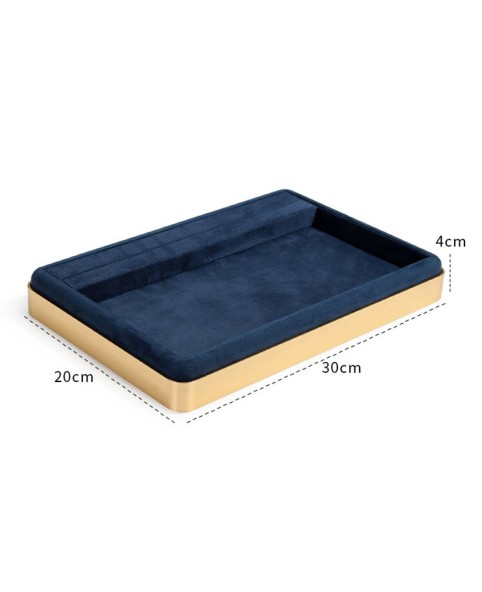 Luxury Stackable Jewellery Display Tray Navy Blue Velvet Jewellery Presentation Tray For Sale 