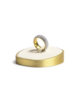 Soporte de exhibición popular del anillo de la joyería del terciopelo de la crema de la bandeja de la exhibición del anillo en venta