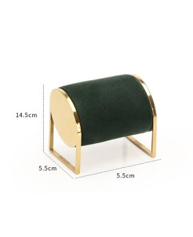 High End Dark Green Velvet Gold Metal Bangle and Watch Display Stand