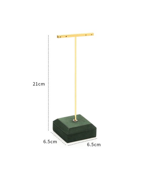 Высококачественный темно-зеленый бархатный золотой металлический держатель для сережек