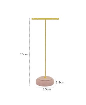 New Gold Metal Pink Velvet T Bar Earring Jewelry Stands