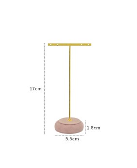 New Gold Metal Pink Velvet T Bar Earring Jewelry Stands