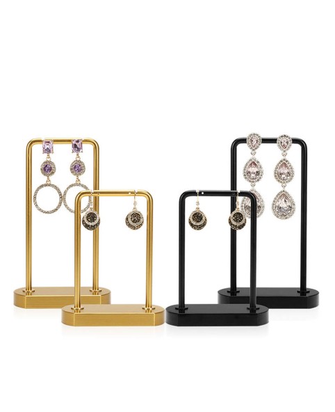 Luxury Metal Gold And Black Jewelry Earring Display Stands