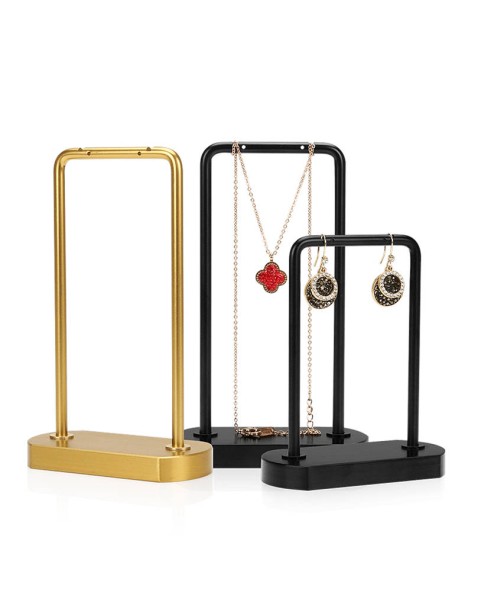 Luxury Metal Gold And Black Jewelry Earring Holder Stands