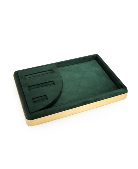 Luxury Green Velvet Stackable Jewelry Display Trays For Sale