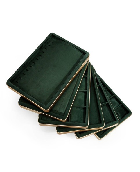 Luxury Green Velvet Bracelet Display Trays For Sale