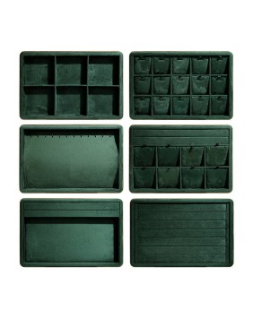 Luxury Green Velvet Jewelry Ring Display Trays For Sale