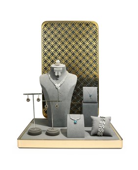Set di espositori per gioielli in acciaio inossidabile in oro grigio dal design creativo da vendere
