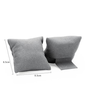 Luxury Design Light Grey Velvet Bangle and Watch Display Pillow