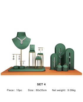Popular Green Leather Jewelry Display Stands