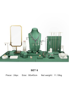 Popular New Green Velvet Jewelry Display Sets For Sale