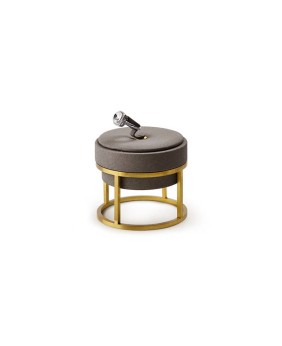Modern Coffee Leather Gold Metal Ring Stand