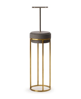 Modern New Coffee Leather Gold Metal Earring Display Stand