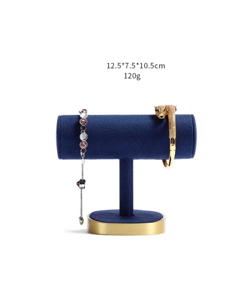 New Design Navy Blue Velvet Gold Jewelry Bracelet Bangle Display Stand