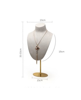 Luxury Gold Metal And Velvet Necklace Bust Stands