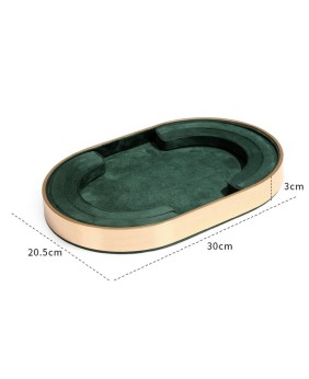 Luxury Green Velvet Retail Ring and Necklace Jewelry Presentation Trays For Sale