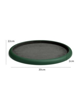 Luxury Oval Green Necklace Jewelry Presentation Trays in Black Velvet For Sale