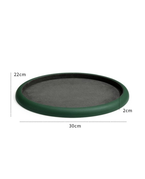 Luxe ovale groene ketting sieraden presentatie trays in zwart fluweel te koop