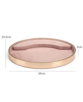 Luxury Pink Velvet Oval Jewelry Display Trays For Sale