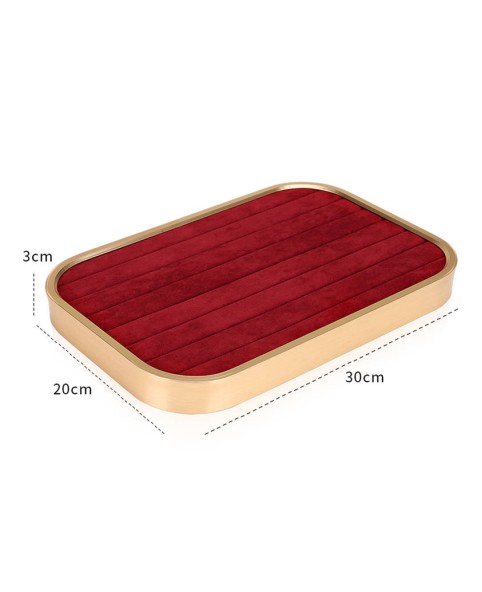 Luxuriöses rotes Samt-Schmuck-Ring-Display-Tablett zum Verkauf