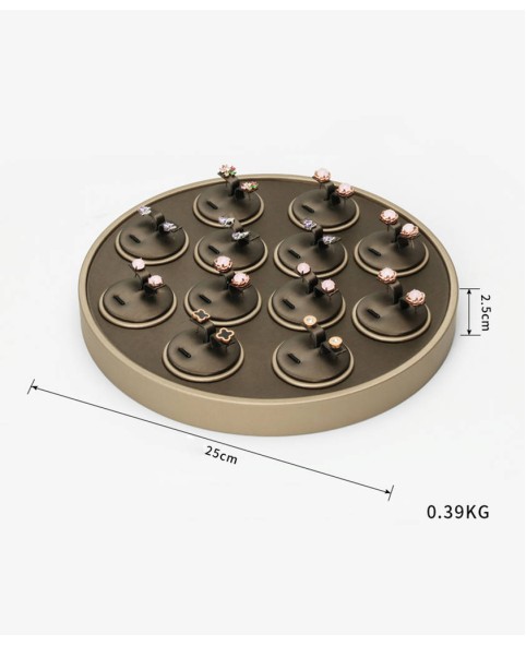 Luxury Brown Brushed Leather Jewelry Earring Display Presentation Trays For Sale