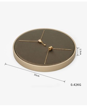 Luxe bruin geborsteld lederen sieraden ketting display presentatie trays te koop