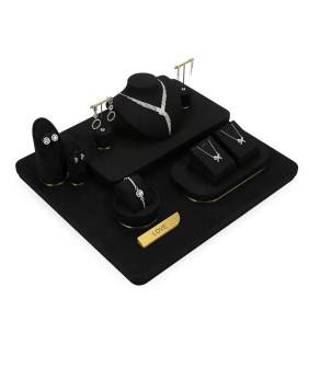 Gold Metal Black Velvet Jewelry Display Kits