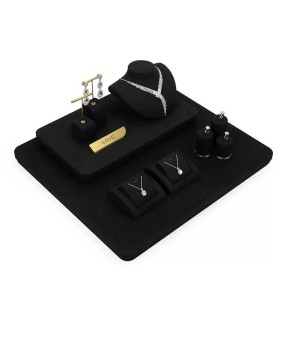 Luxury Gold Metal Black Velvet Jewelry Display Kits