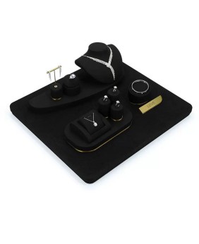 New Gold Metal Black Velvet Jewelry Display Kits