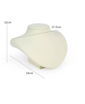 オフホワイトベルベットジュエリーネックレスディスプレイスタンド