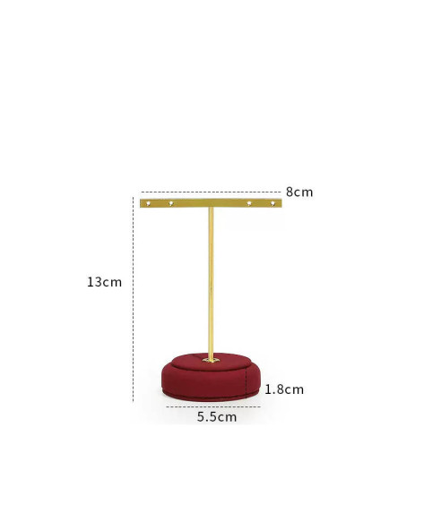 Nuovo supporto per espositore per orecchini in velluto rosso di lusso