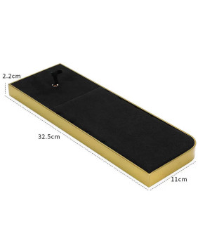 Gold Trim Black Velvet Jewelry Ring and Necklace Display Trays