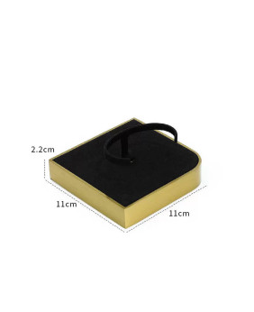 Luxury Gold Trim Black Velvet Jewelry Bangle Display Tray