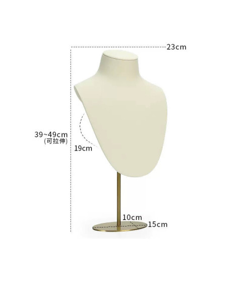 新品オフホワイトベルベットジュエリーネックレスディスプレイスタンド販売中