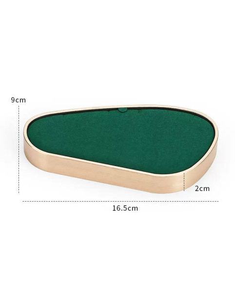 新しいグリーンベルベットジュエリーダブルネックレスディスプレイホルダートレイ