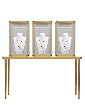 Luxury Custom Retail Portable Locking Glass Lid Table Top Jewelry Display Case 